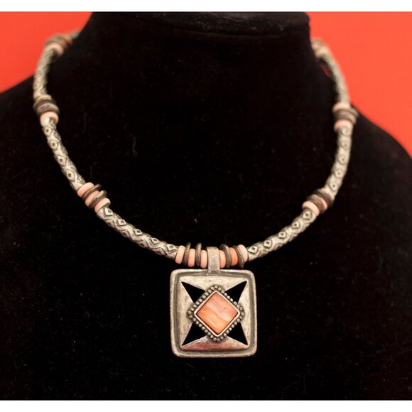 Vintage Silver Tone Art Deco Style Choker 16-18 Inches - F6 - Picture 1 of 3